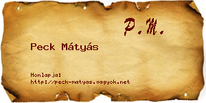 Peck Mátyás névjegykártya